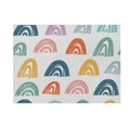 Linen rectangle placemat with abstract rainbow pattern in Morandi colors - 32x21cm (Waterproof Poly-Linen) / Style CD088-10
