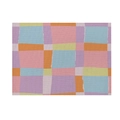 Linen placemat featuring colorful abstract geometric grid patterns on a white background - 32x21cm (Waterproof Poly-Linen) / Style CD088-11