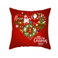 Funda de cojín navideña roja con motivos festivos en forma de corazón y texto Feliz Navidad - 45x45CM (Sin Relleno) / Fondo Rojo Patrón de Corazón Festivo (TPR427-1)