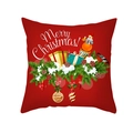 Roter Merry Christmas Kissenbezug mit festlichem Geschenkbox- und Tannennadel-Druck - 45x45CM (Ohne Kern) / Roter Hintergrund Geschenk Kiefernzweig (TPR427-4)