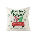 Christmas square pillowcase with watercolor snowman and red truck holiday design - 45x45CM (No Core) / Red Truck and Snowman Watercolor Style (JYM136-6)
