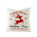 Christmas reindeer and snowflake print decorative polyester pillowcase for home sofa - 45x45CM (No Core) / Red Reindeer and Green Snowflake Pattern (JYM136-9)