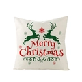 Christmas decorative polyester pillowcase with red reindeer and Merry Christmas print - 45x45CM (No Core) / Jumping Reindeer and Merry Christmas Style (JYM136-10)