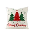 Christmas tree decorative pillow cover with Merry Christmas text on woven polyester - 45x45CM (No Core) / Red Christmas Tree Pattern Design (JYM136-11)