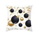 Federa natalizia in pelle di pesca con palline festive bianco e oro e nastro - Palline Appese Nero e Oro (TPR413-6)