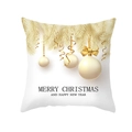 Federa natalizia bianca con rami di pino dorati e auguri di Buon Natale - Ornamenti ad Aghi di Pino Dorati (TPR413-7)