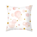 Close-up of pink and gold polka dot pattern on peach skin fabric cushion cover - Pink Gold Polka Dot Fresh Style (TPR439-15)