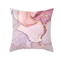 Macro shot of peach skin fabric cushion cover with pink and gold marble pattern - Pink Purple Gold Marble Style (TPR439-16)