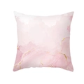 Detail of pink marble watercolor pillowcase with elegant gold veins on fabric - Pink Gold Vein Marble Style (TPR439-17)