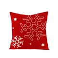 Red Christmas pillowcase with white snowflake prints and textured polyester fabric - 45x45CM (No Core) / Red Background with White Snowflakes Style (JYM136-14)