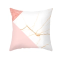 Detail of square pillowcase featuring pink geometric patterns and white marble textures - Pink Diamond Marble Style (TPR439-21)