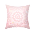 Close-up of pink peach skin pillowcase with white mandala print and bokeh light details - Pink Mandala Geometric Style (TPR439-23)