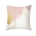 Detail of pink artistic balloon pattern on soft square decorative pillowcase for home decor - Pink Gold Art Balloon Style (TPR439-26)