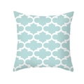 Tiffany blue and white Moroccan trellis geometric square peach skin cushion cover - Moroccan Trellis (TPR438-3)