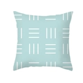 Detailed view of mint green peach skin cushion cover with white geometric line patterns - 45x45CM (No Core) / Parallel Geometric Lines (TPR438-5)