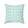 Detailed pattern of a square teal and white geometric throw pillow cover on white background - 45x45CM (No Core) / Abstract Tie-Dye Pattern (TPR438-9)