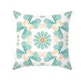 Close-up of geometric mandala pattern on blue and orange peach skin pillowcase - 45x45CM (No Core) / Ethnic Mandala Pattern (TPR438-10)