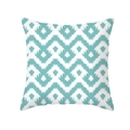 Close-up of geometric teal and white wavy pattern on soft peach skin pillowcase - 45x45CM (No Core) / Tie-Dye Wave Pattern (TPR438-15)