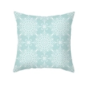 Detailed view of blue mandala lace pattern printed on square peach skin pillowcase cover - 45x45CM (No Core) / Mandala Lace Pattern (TPR438-16)