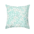 Detailed pattern of green leaf prints on a minimalist peach skin fabric cushion cover - 45x45CM (No Core) / Nordic Minimalist Green Leaves Pattern (TPR438-18)