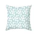 Close-up of geometric mint green and white pattern on modern peach skin pillowcase - 45x45CM (No Core) / Modern Interlocking Geometric Pattern (TPR438-19)