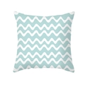 Detail of blue and white geometric wave pattern on a square peach skin pillowcase - 45x45CM (No Core) / Horizontal Fresh Wave Pattern (TPR438-20)