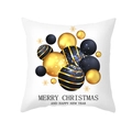 Federa natalizia bianca con ornamenti neri e oro e testo con auguri di buon Natale - Palline Nero e Oro e Auguri (TPR413-15)
