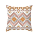 Funda de cojín bohemia con estampado geométrico étnico en naranja y azul para sofá y hogar - 45x45CM (Sin Relleno) / Geométrico de Ondas Naranja Azul (TPR437-1)