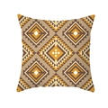Funda de cojín bohemia con estampado geométrico y motivos étnicos para sofá de casa - 45x45CM (Sin Relleno) / Diamante Naranja Marrón Cálido (TPR437-4)
