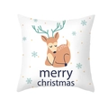 Housse de coussin de Noël avec imprimé renne et texte Merry Christmas - 45*45cm (Coussin non inclus) / Cerf de Bande Dessinée Blanc (TPR418-7)