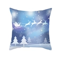 Housse de coussin Noël avec silhouette du Père Noël sur ciel étoilé et aurore - 45*45cm (Coussin non inclus) / Traîneau Étoilé Rêveur (TPR418-9)