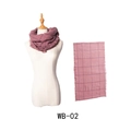 Écharpe à carreaux en faux cachemire rose foncé et bleu marine avec des franges - Style Plaid Rouge (WB-02)