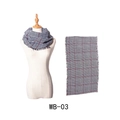 Classic black and white houndstooth cashmere scarf with red grid and soft tassels - Black Plaid Style (WB-03)