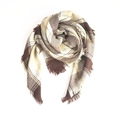 Winter-Karo-Schal in Kaschmir-Optik in Braun und Beige mit Fransenrand - Beige Kaffee