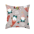 Housse de coussin de Noël avec gnome et texte Enjoy Holiday en peau de pêche douce - 45*45cm (Coussin non inclus) / Gnome de Noël Gris (TPR418-13)