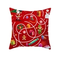 Roter Kissenbezug mit Weihnachts-Labyrinth-Muster aus weichem Peach-Skin-Gewebe - 45x45CM (Ohne Kern) / Roter Hintergrund Festliches Labyrinth (TPR427-5)