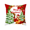 Quadratischer Weihnachts-Kissenbezug mit Eulen-Motiv auf weißem Pfirsichhaut-Gewebe - 45x45CM (Ohne Kern) / Weißer Hintergrund Baum Eule (TPR427-6)