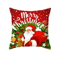 Roter Weihnachts-Kissenbezug mit Weihnachtsmann-Druck und Merry Christmas Schrift - 45x45CM (Ohne Kern) / Roter Hintergrund Weihnachtsmann Kiefernzweig (TPR427-9)