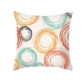 Peach skin pillowcase with abstract geometric orange and blue vortex rings print - Abstract Circle Pattern (TPR435-6) / 45x45cm