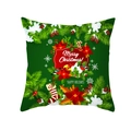 Dunkelgrüner Weihnachts-Kissenbezug mit Vögeln, Zapfen und Merry Christmas Aufdruck - 45x45CM (Ohne Kern) / Grüner Hintergrund Gimpel (TPR427-13)