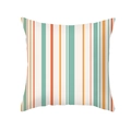 Square peach skin pillowcase with vertical orange and teal geometric stripes - Modern Minimalist Stripes (TPR435-7) / 45x45cm