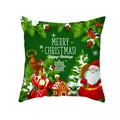 Weihnachtskissenbezug mit Weihnachtsmann, Lebkuchenhaus und festlichen Vögeln im Zeichentrick - 45x45CM (Ohne Kern) / Weißer Hintergrund Weihnachtsmann Lebkuchenhaus (TPR427-14)