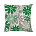 Waterproof polyester linen cushion cover with modern green and grey starburst pattern - 45x45cm / Green Grey Layers (SF001-19)