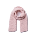 Close-up of the thick chunky knit texture and soft pink fabric of this winter scarf - Pink