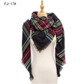 Classic checkered square scarf in black with red, yellow, and sky blue plaid patterns - Black Yellow Blue (FJ-17#)