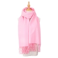 Sciarpa classica rosa in cashmere sintetico con frange eleganti per calore invernale - Rosa