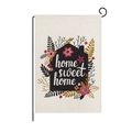 Polyester garden flag with Home Sweet Home house silhouette and floral spring watercolor - Cozy House Floral Style (HYQ026-9)
