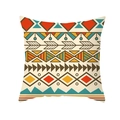 Federa quadrata boho con stampe geometriche e motivi etnici a rombi colorati - 45x45CM (Senza Interno) / Rombo Rosso Ciano Giallo Arancione (TPR437-10)
