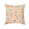 Floral geometric print pillowcase with vibrant orange and yellow hand-drawn flowers - Abstract Hand-painted Floral (TPR435-15) / 45x45cm