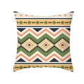 Federa bohémien con motivi geometrici arancioni a onde e rombi verdi - 45x45CM (Senza Interno) / Zigzag Arancione Verde Ciano (TPR437-11)